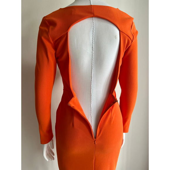 ASOS Open Back Orange Dress Size 6 - Picture 12 of 16
